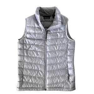 Marmot Down 700 fill Channel Vest Light Gray. Sz S